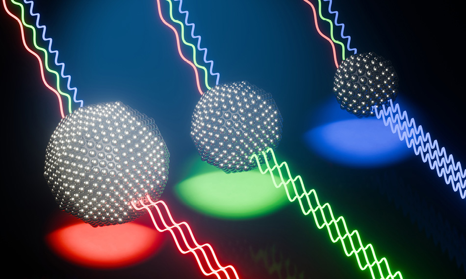 양자점 크기 의존 색 방출