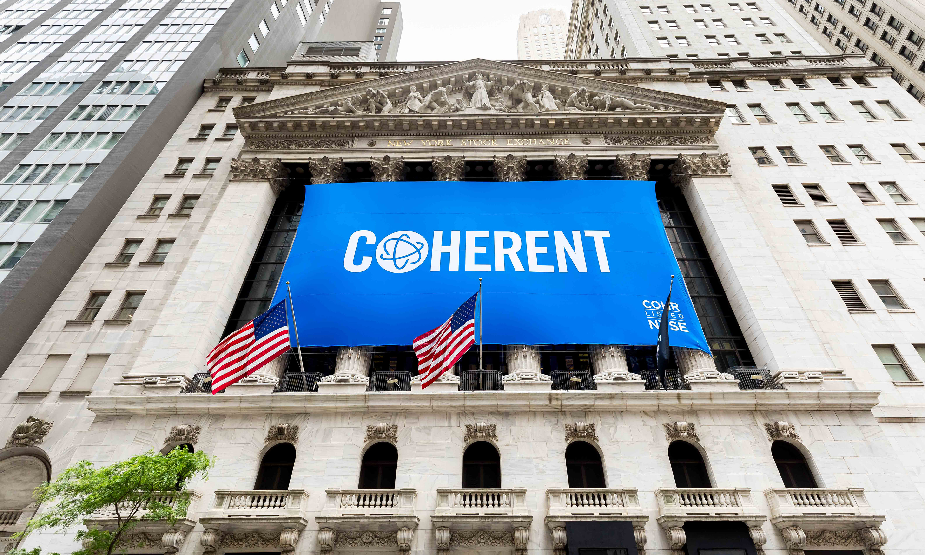 Coherent Corp. (NYSE: COHR) Rings The Opening Bell®      The New York Stock Exchange welcomes Coherent Corp. (NYSE: COHR), today, May 23, 2023, in celebration of its first anniversary of its acquisition of Coherent, Inc., and three months since it transitioned to the New York Stock Exchange. To honor the occasion, Dr. Vincent Mattera, Chair & CEO, joined by John Tuttle, NYSE Vice Chairman and President of NYSE Institute, rings The Opening Bell®, rings The Opening Bell®.Photo Credit: NYSE
